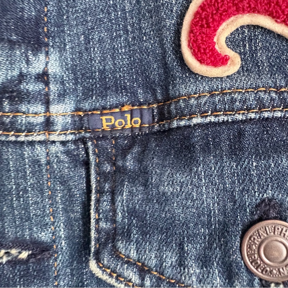 Polo by Ralph Lauren Blue Denim Jacket with Pink Detail - Picture 3 of 16